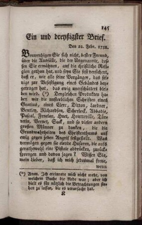 Ein und dreyßigster Brief. - Sieben und dreyßigster Brief.