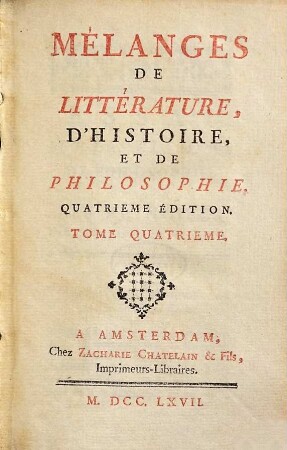 Mélanges De Littérature, D'Histoire Et De Philosophie, 4