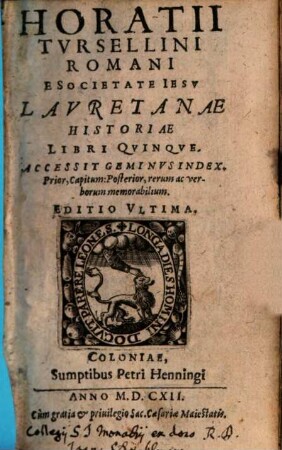 Lauretanae historiae libri quinque