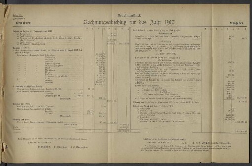 Zweiganstalt. Rechnungsabschluß für das Jahr 1917.