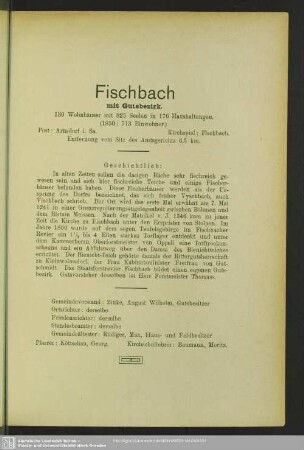 Fischbach mit gutsbezirk