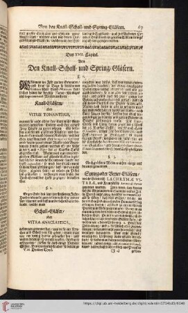 Das XVII. Capitel. Von den Knall-Schall und Spring-Gläsern