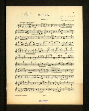 Sonate. Violine.