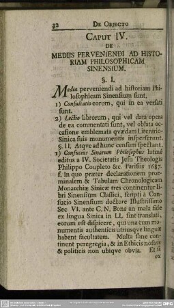 Caput IV. De Mediis Perveniendi Ad Historiam Philosophicam Sinensium