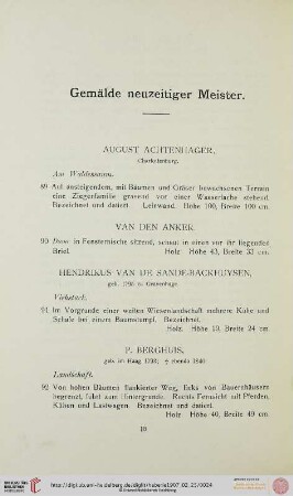 Gemälde neuzeitiger Meister (Nr. 89-210)