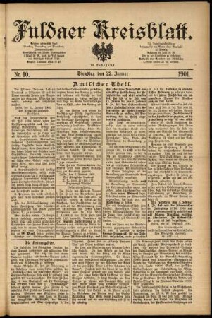 Ausgabe vom Dienstag, den 22. Januar 1901.