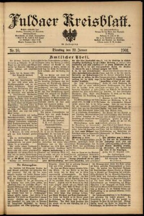 Ausgabe vom Dienstag, den 22. Januar 1901.
