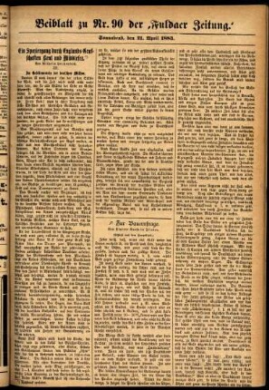 Ausgabe vom Samstag, den 21. April 1883.