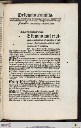 De somno et vigilia