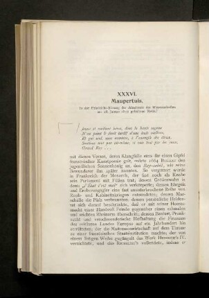 XXXVI. Maupertuis.