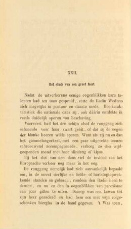 XXII. Het einde van een groot feest