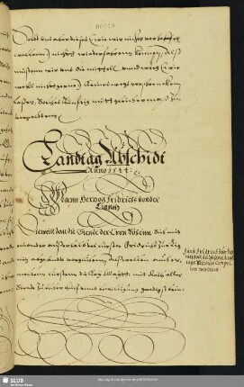 Landtags Abschidt Anno 1544