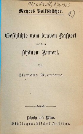 Geschichte vom braven Kasperl und dem schönen Annerl
