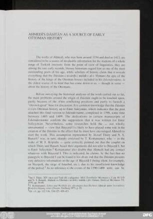 Aḥmedī's Dāsitān As A Source Of Early Ottoman History