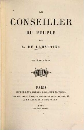 Le conseiller du peuple, 6