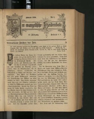 Januar 1914. Nr. 1.