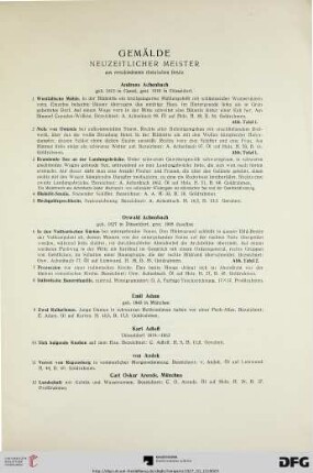 Gemälde neuzeitlicher Meister aus verschiedenem rheinischen Besitz (Nr. 1-355)
