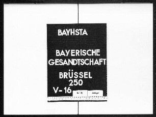 Die Übersendung der Verwaltungsübersichten der belgischen Provinzen