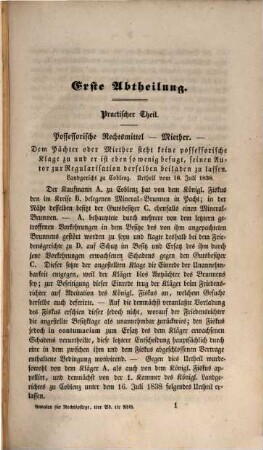 Annalen für Rechtspflege und Gesetzgebung in den preußischen Rheinprovinzen : Sammlung interessanter Entscheidungen der rheinpreußischen Gerichte in Civil- und Strafsachen, und Abhandlungen über wichtige Rechtsfragen. 1. 1841