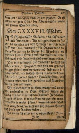 Der CXXXVII. Psalm.