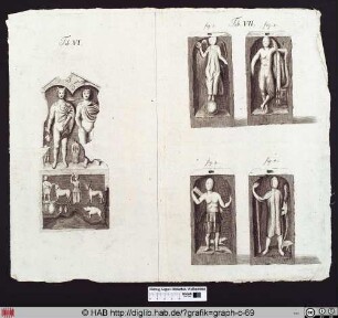 Mauerbruchstücke mit Figuren.