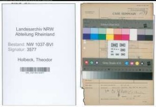 Entnazifizierung Theodor Holbeck , geb. 23.07.1912 (Arzt)