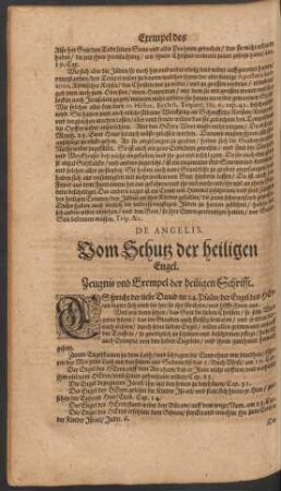 De Angelis. Vom Schutz der heiligen Engel.