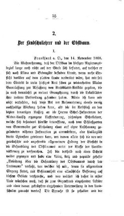 Der Landschullehrer und der Obstbaum