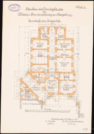 Elbstromverwaltung, Magdeburg: Grundriss Erdgeschoss 1:100