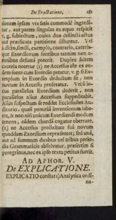 Ad Aphor. V. De Explicatione.