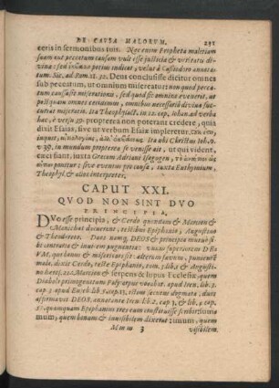 Caput XXI. Quod Non Sint Duo Principia.