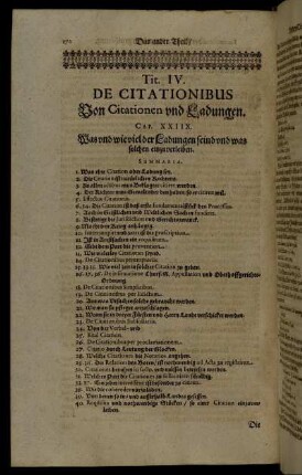 Tit. IV. De Citationibus. Von Citationen und Ladungen.