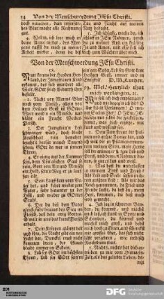 Von der Menschwerdung JEsu Christi.