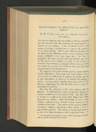 Development of Industry in British India.