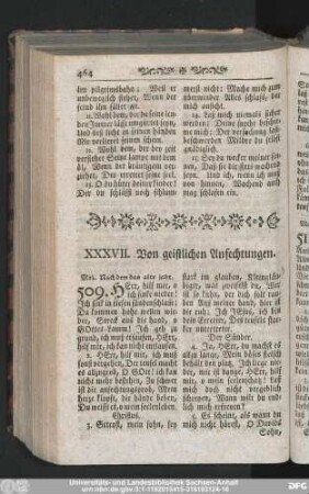 XXXVII. Von geistlichen Anfechtungen.