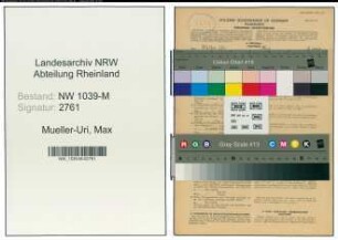 Entnazifizierung Max Mueller-Uri , geb. 09.07.1904 (Buerohilfe)