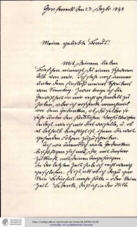 Brief vom 23.12.1898
