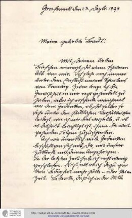 Brief vom 23.12.1898