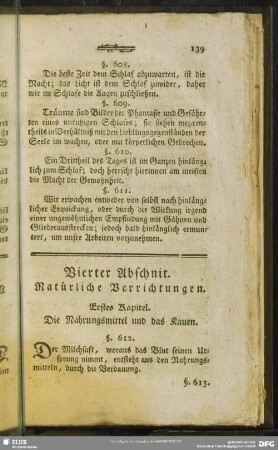 Vierter Abschnit. Natürliche Verrichtungen