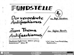 4: Der verordnete Antifaschismus