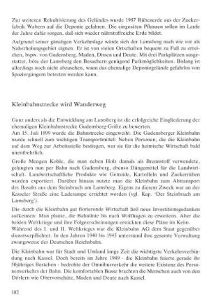 Kleinbahnstrecke wird Wanderweg