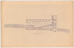 Festspielhaus »Schauburg«, Bad Berka: Längsschnitt mit Zinnen 1:400 (von Inv.Nr. 5181)