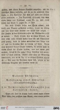 Dritter Abschnitt. Befestigung eines Schlosses