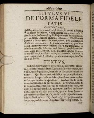 Titulus VI. De Forma Fidelitatis.