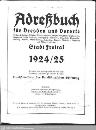 1924/25: Adreßbuch für Dresden und Vororte