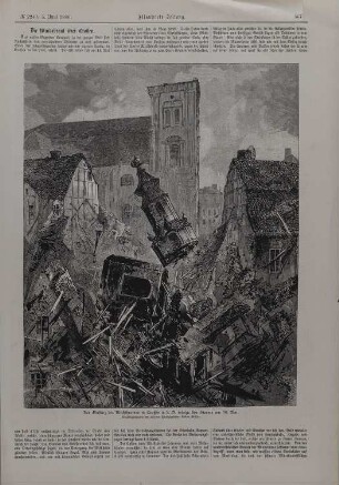 Crossen/Oder [Krosno Odrzańskie]: Einsturz des Kirchturms am 14. Mai 1886