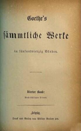 Goethe's sämmtliche Werke : in fünfundvierzig Bänden, 4