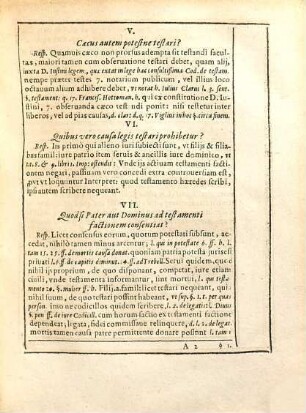 Dispvtatio Ivridica Ex Libri Secvndi Insit: Imperialivm Tit: Quibvs Non est permissum facere testamentum, & Exhaeredatione liberorum desumpta