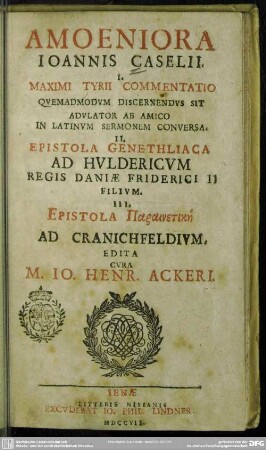 Amoeniora Joannis Caselii