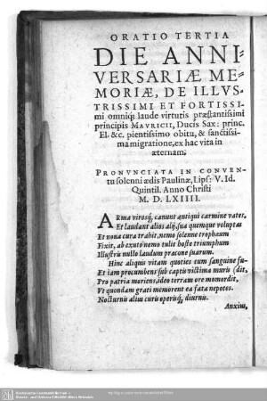Oratio Tertia